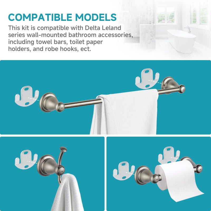 Aigemsi (2-Pack RP61600 Bathroom Mounting Hardware Kit, Compatible with Delta Leland Series Accessories, Fits Towel Bars, Toilet Paper Holders, and Robe Hooks - Image 3